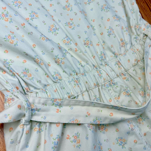 Urban Outfitters Nuuly Rosetta Floral Romper utility shorts zip tie sash large - Picture 6 of 17